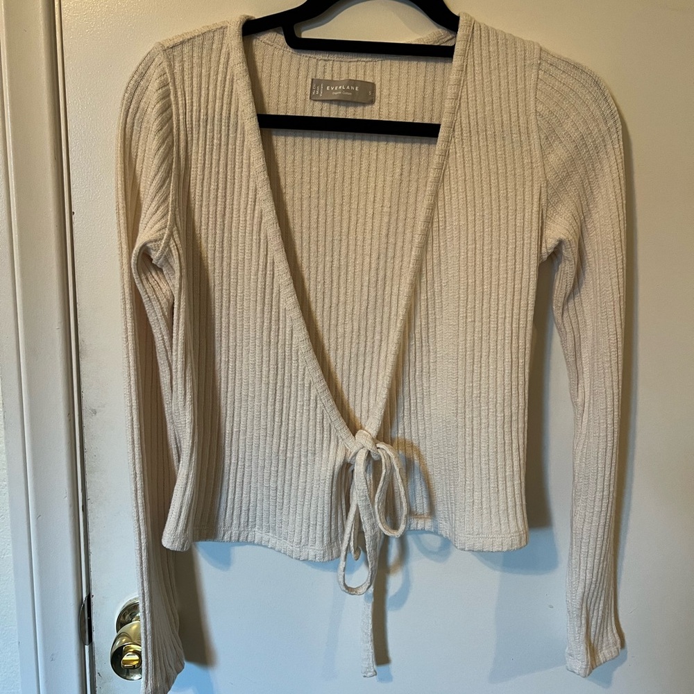The Cozy-Rib Wrap Top -Everlane